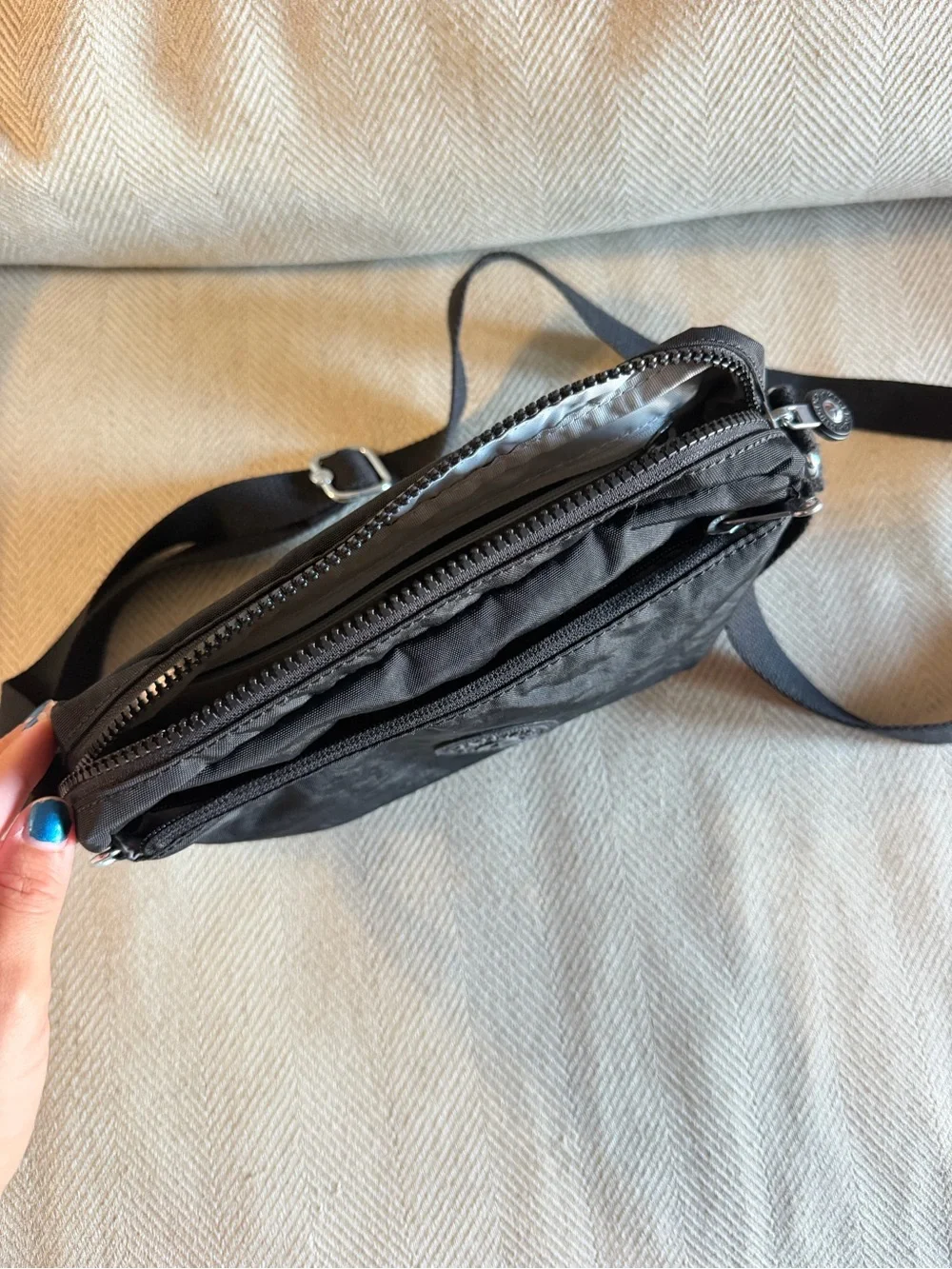 Kipling Black Small Messenger Crossbody Bag